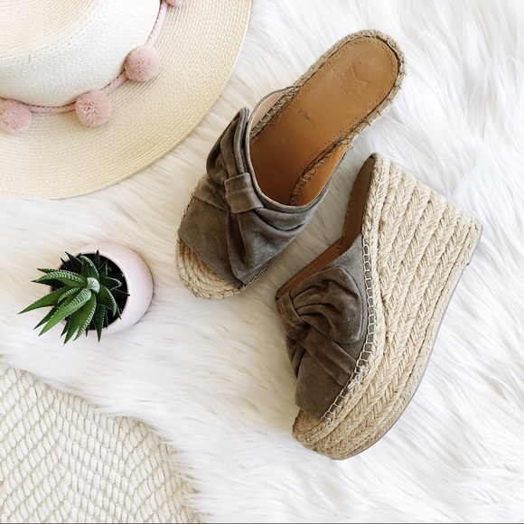 Marc Fisher Shoes - Marc Fisher suede bow espadrille wedges